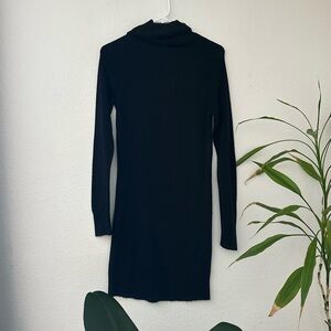 Black Knit Turtleneck Dress